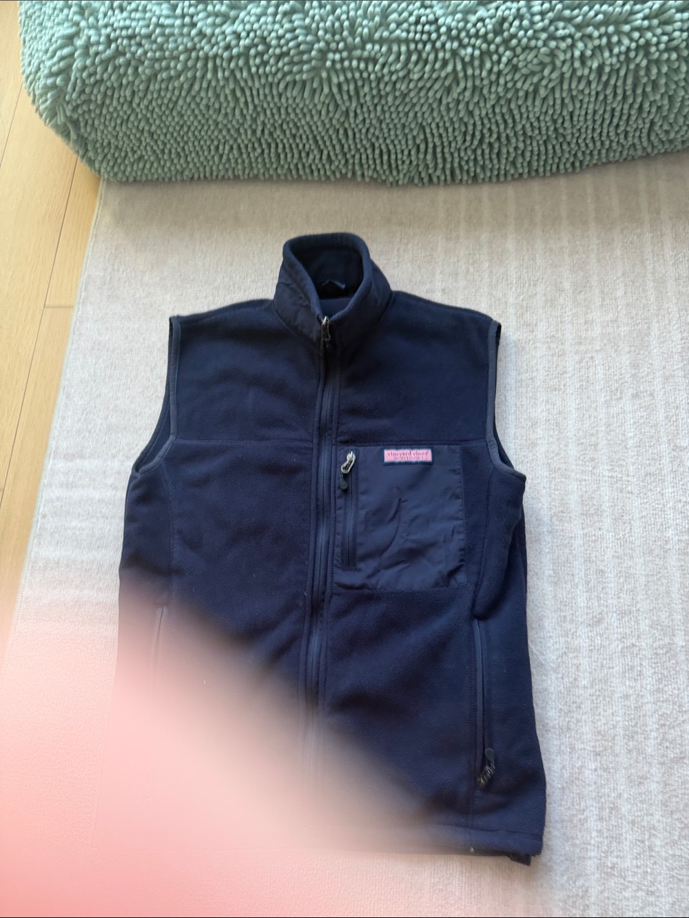 Vineyard Vines Navy Fleece Zip-Up Vest - Picture 2 of 7